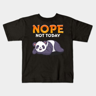 Funny Nope Not Today Cute Napping Panda Pun Kids T-Shirt